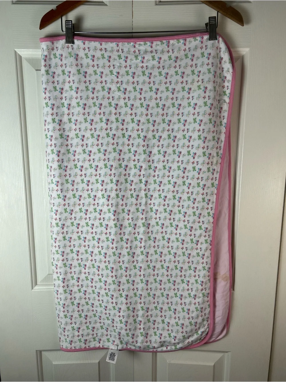 Baby Gap Pink Butterfly Baby Blanket Vintage Y2K 2002 Yellow Green White Blue
